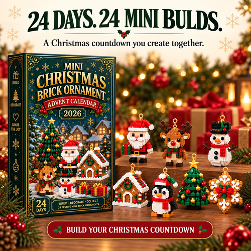 🎄🧱 SVOZK® Build & Hang Christmas Countdown – 24 Mini Holiday Brick Ornaments