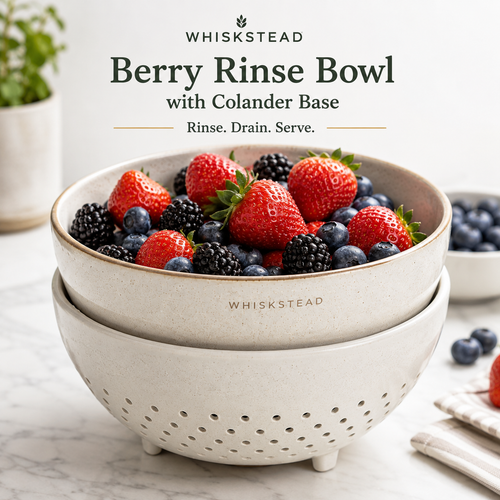 Whiskstead® Berry Rinse Bowl with Colander Base