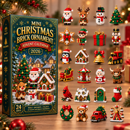 🎄🧱 SVOZK® Build & Hang Christmas Countdown – 24 Mini Holiday Brick Ornaments