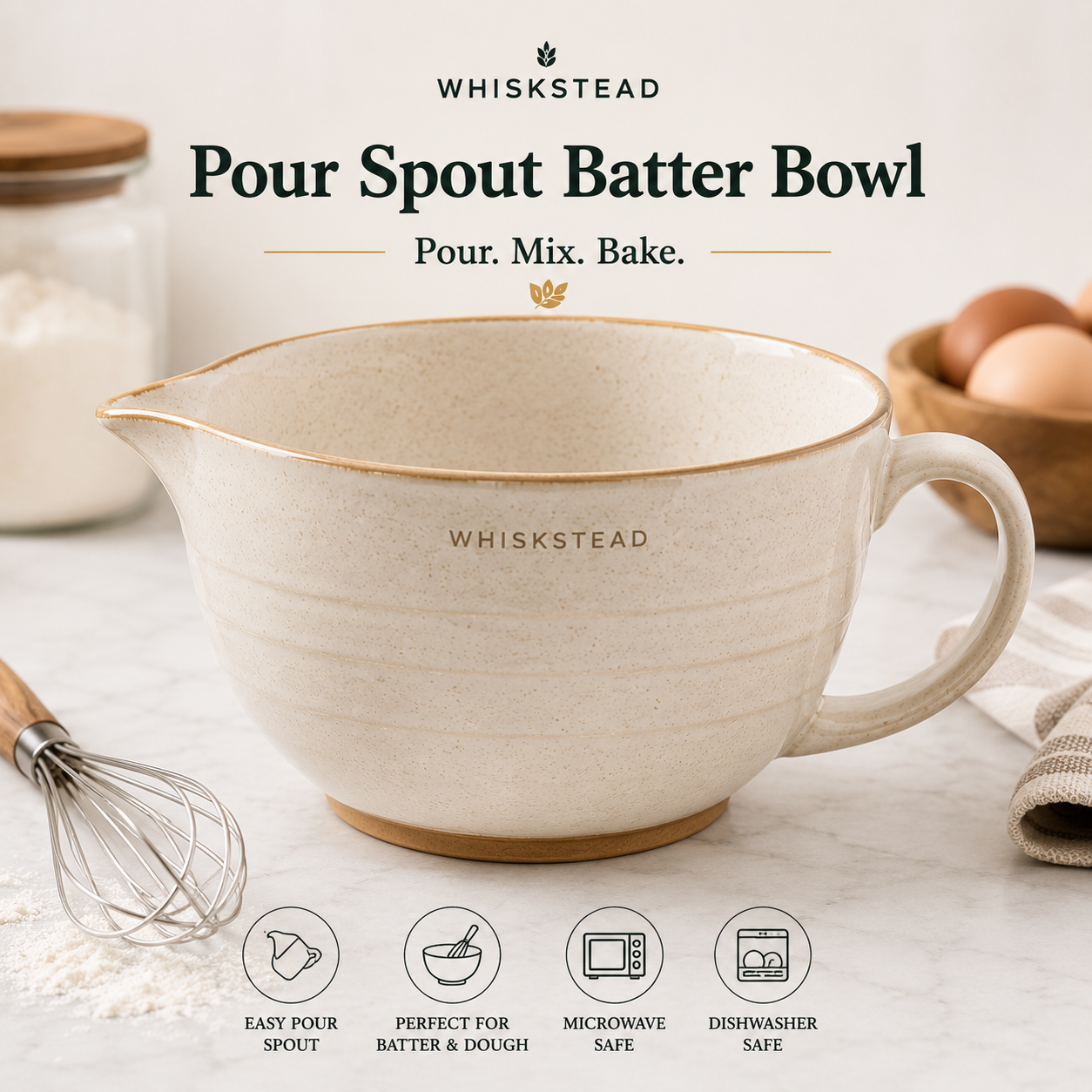 Whiskstead® Pour Spout Batter Bowl