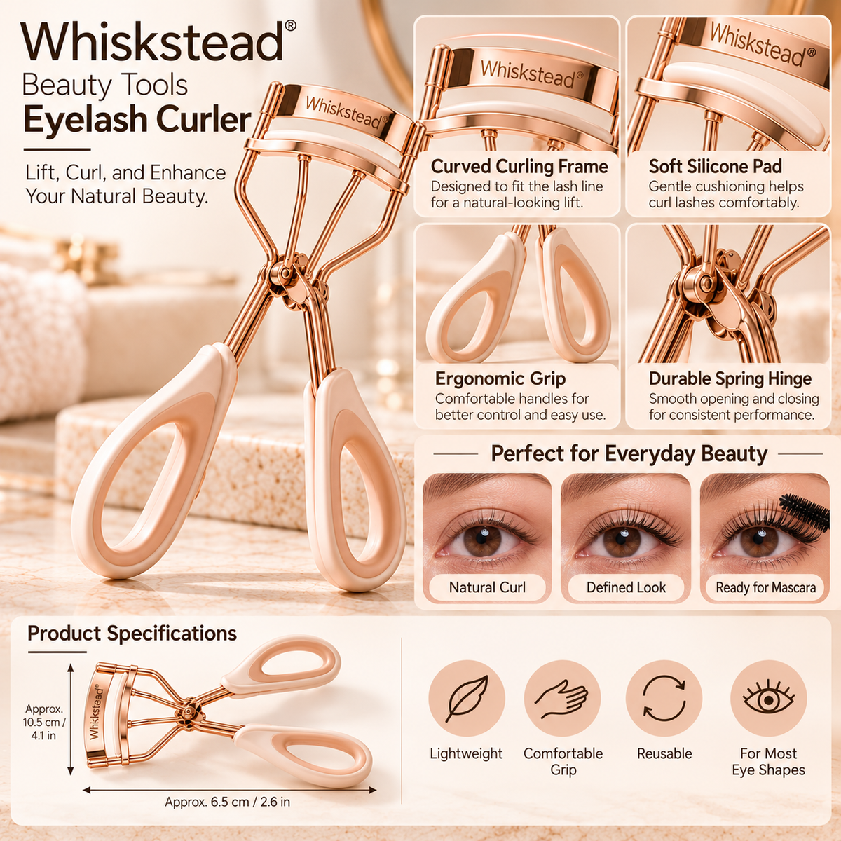 Whiskstead® Beauty Tools Eyelash Curler