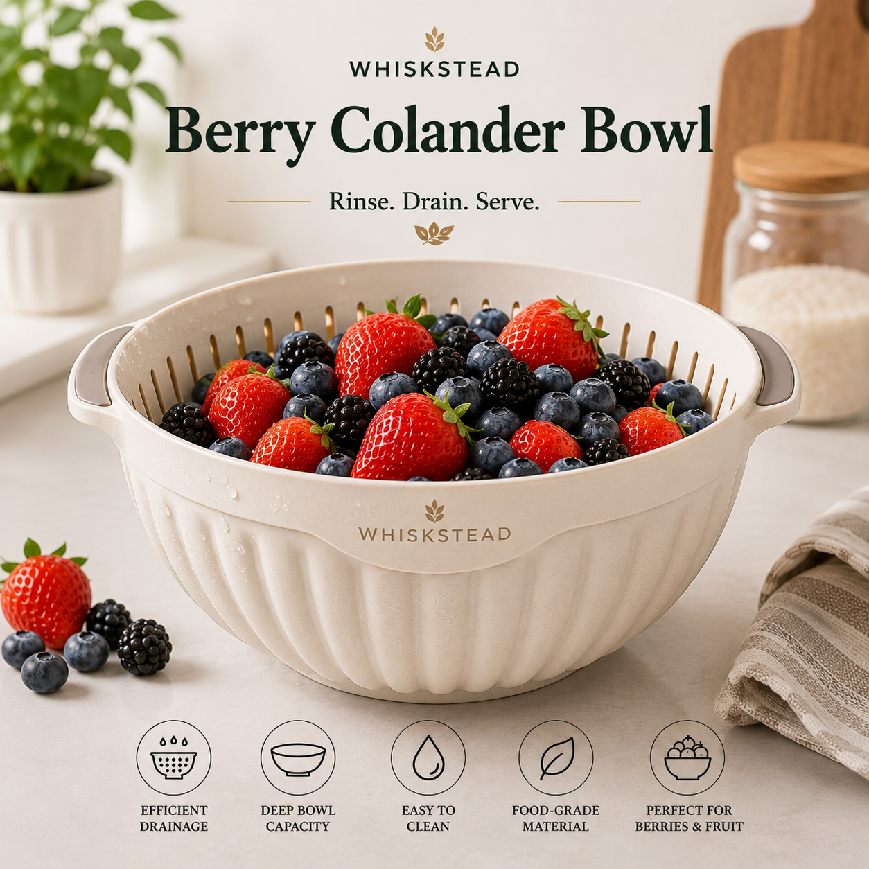 Whiskstead® Berry Colander Bowl