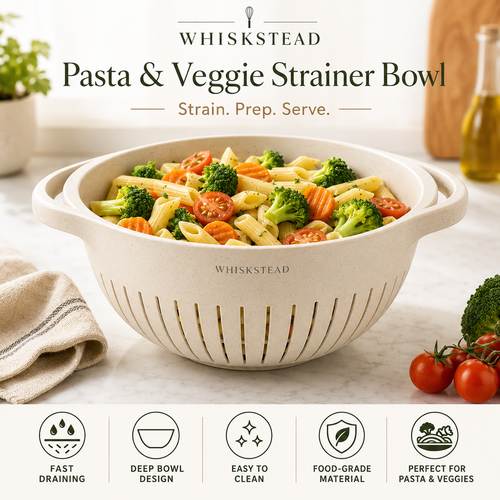Whiskstead® Pasta & Veggie Strainer Bowl