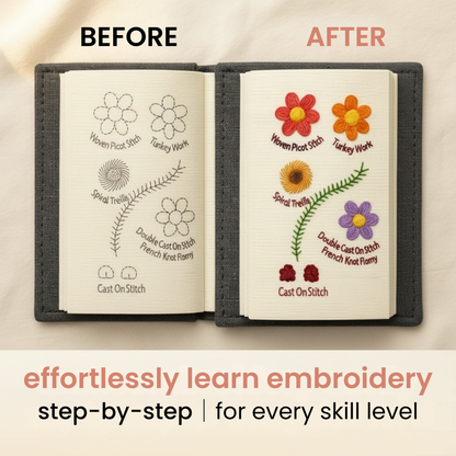 Step-by-step embroidery stitch examples